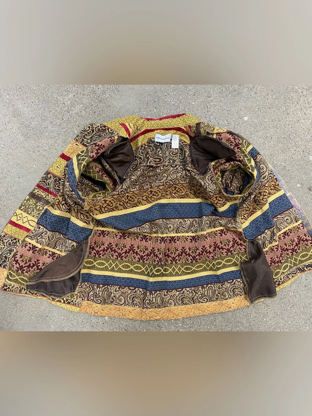 Vintage Alfred Dunner Paisley Tapestry Jacket Collared Blazer size 16